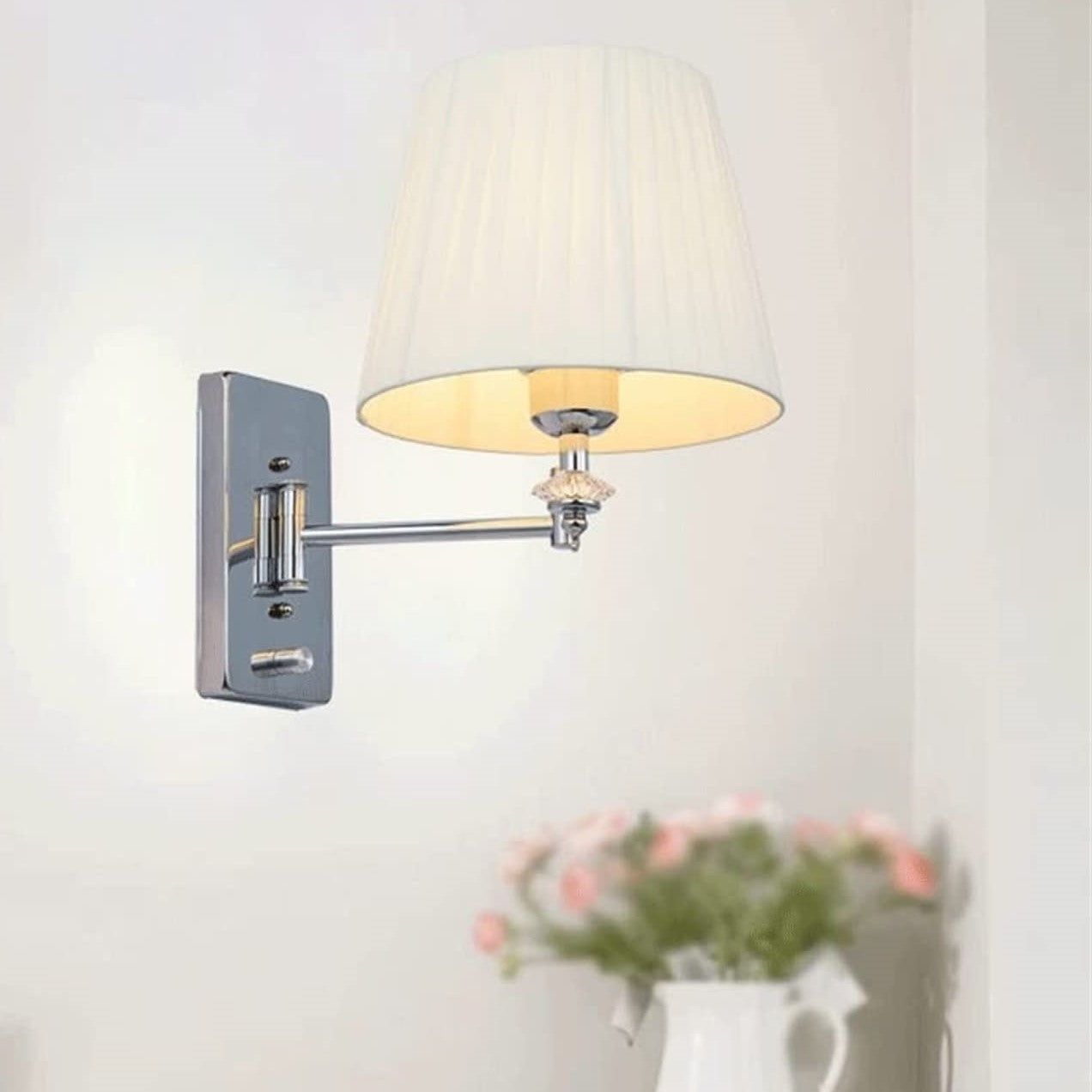 Ritta Moderne LED Innenbereich Wandleuchte Metall Textil Arbeitszimmer