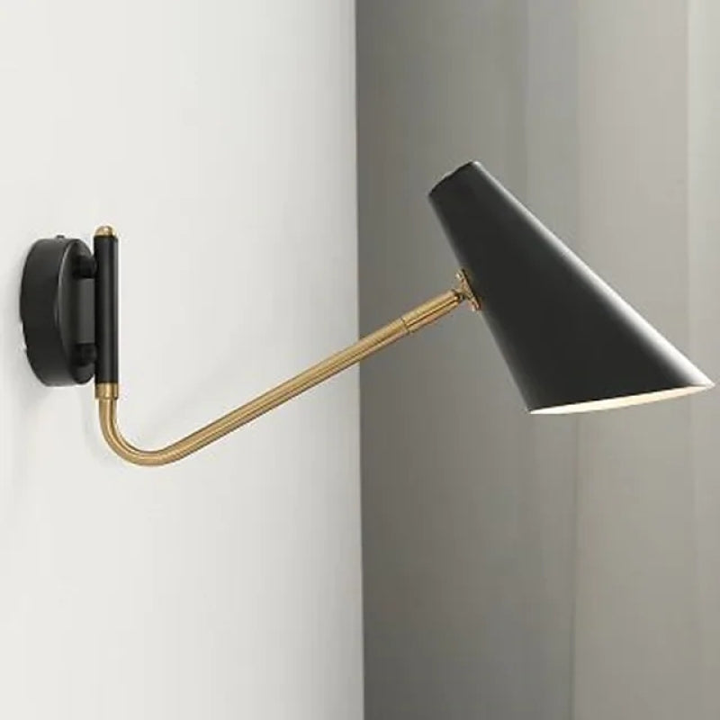 Silva Industrielle Retro Wandleuchte Eisen Schwarz/Gold