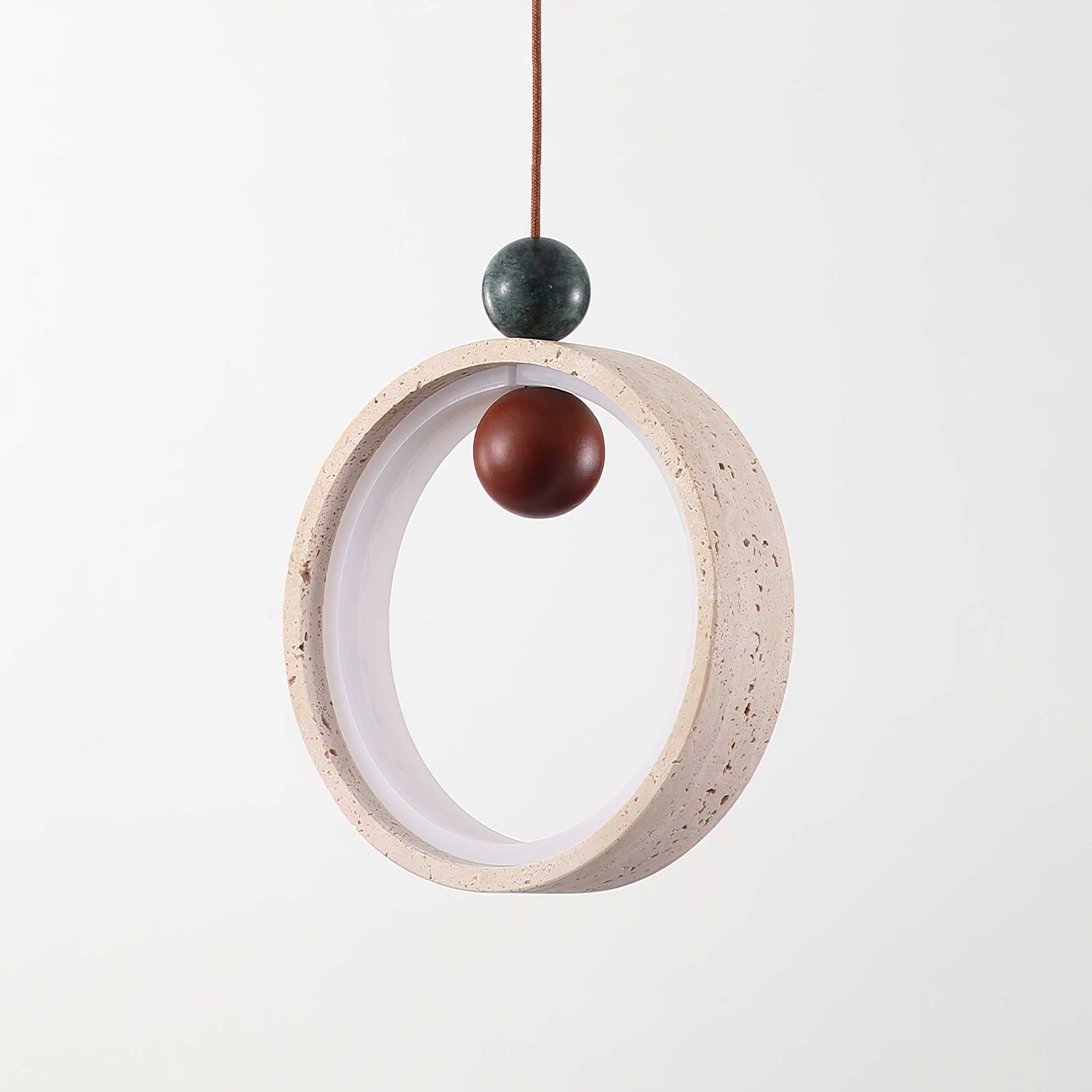 Vovinyra Circular Travertine Pendant Light - Neutralighting