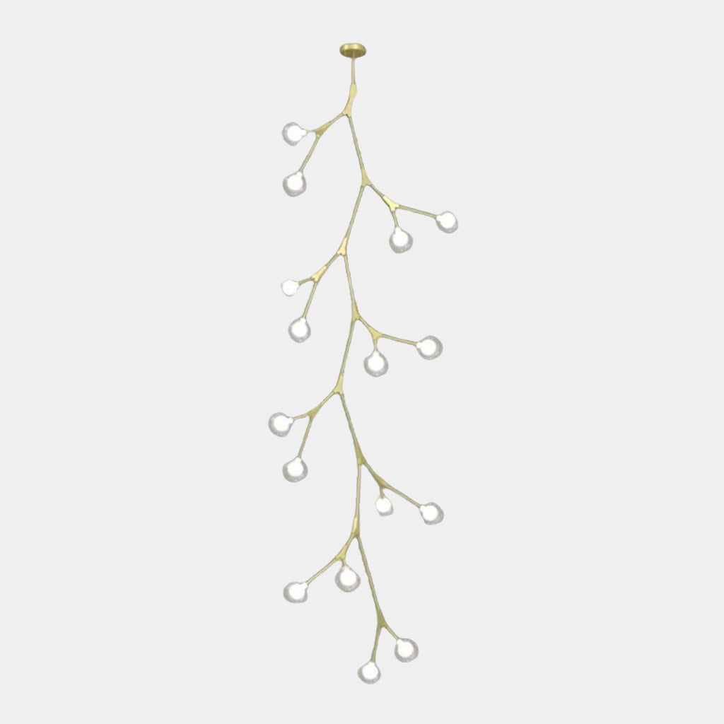 Branch Kronleuchter Glaskugel für hohe Decken, Schwarz / Gold