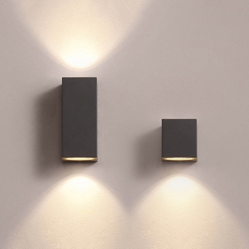 Ray Modern Rechteckige LED Außenwandleuchte Metall Glas Flur Garden