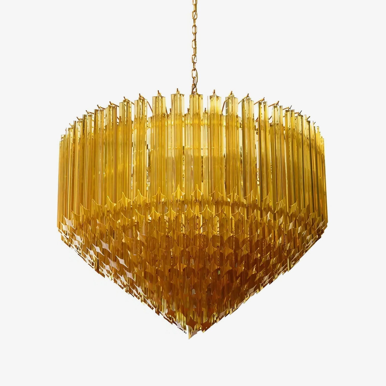 Aurora Chandelier Amber Murano Glass Prism Grand Art - Neutralighting