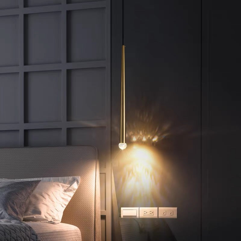 Arisha Modern LED Pendelleuchte Linear Gold Wohnzimmer Metall