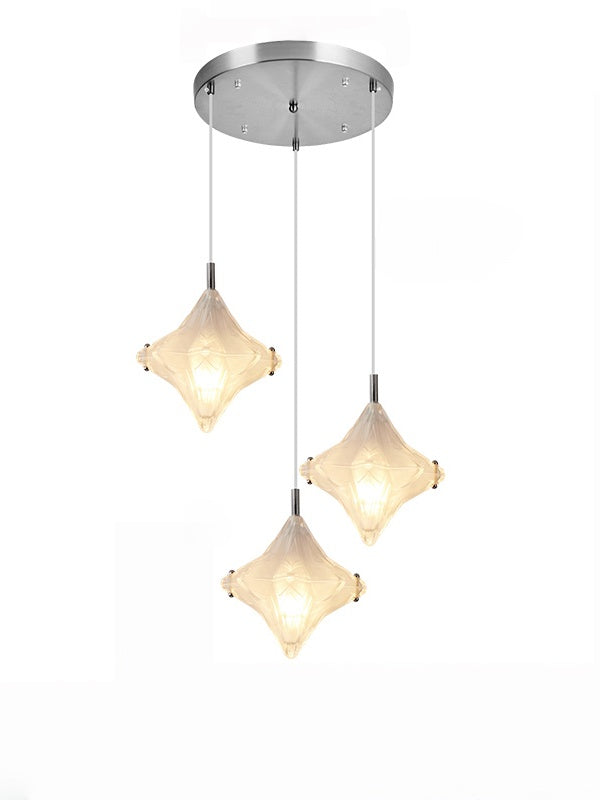 Art Deco Pendelleuchte mit 9 Köpfen, Milchglas