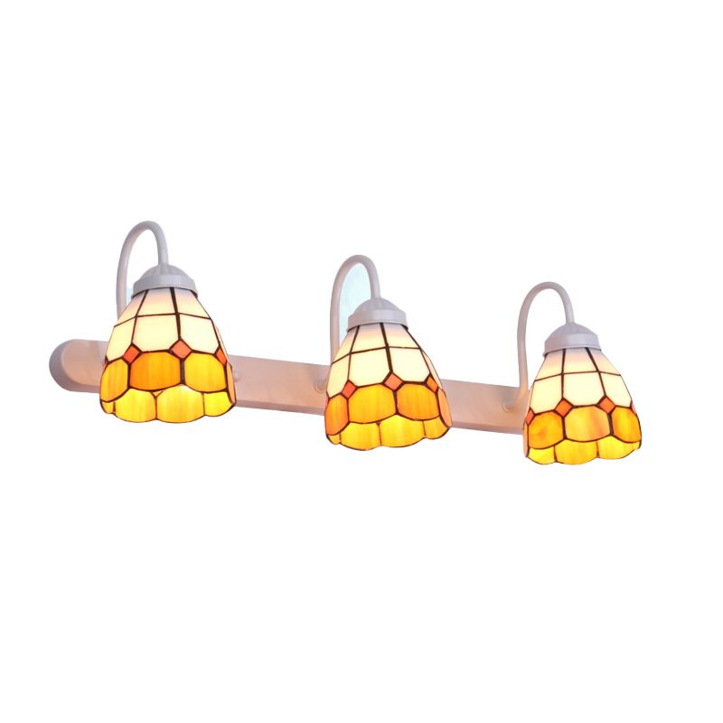 Arisha Vintage Blume LED Wandleuchte Schwarz/Weiß/Blau Schlafzimmer/Flur Metall/Glas