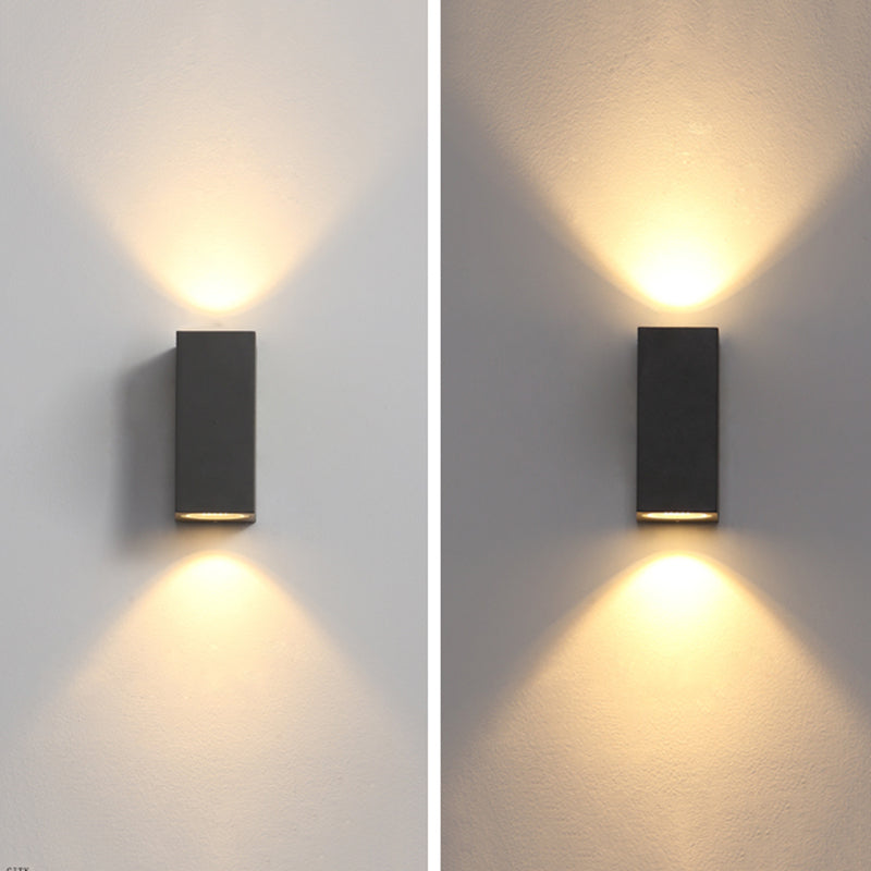 Ray Modern Rechteckige LED Außenwandleuchte Metall Glas Flur Garden