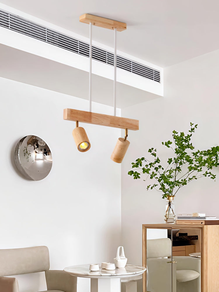 Deckenstrahler aus Massivholz, minimalistisches Design, leuchtend