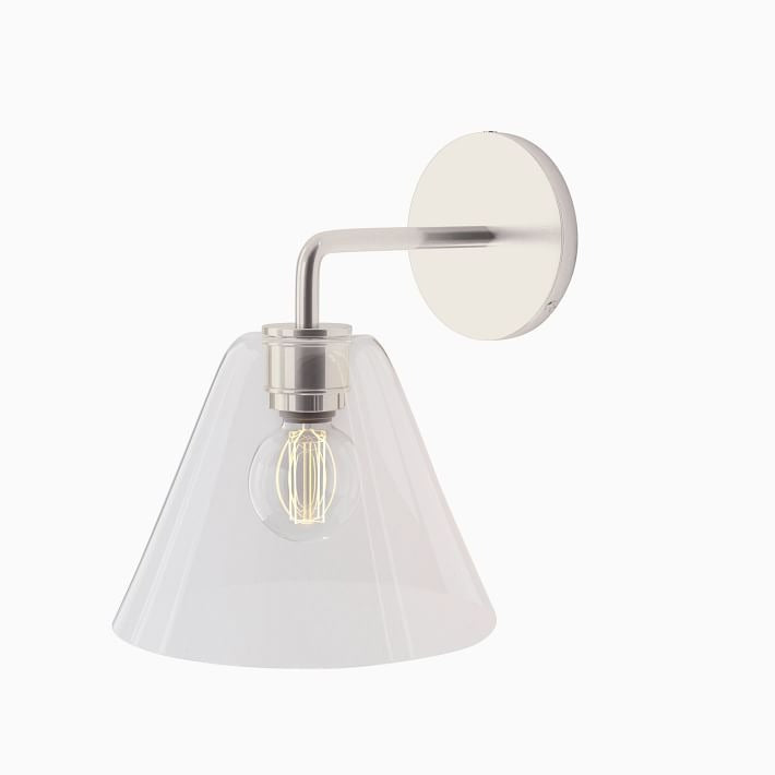 Conica Messing-Wandleuchte – Glas-Wandlampe für Flur und Schlafzimmer