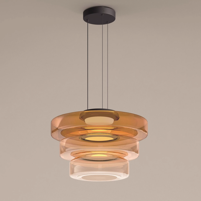 Jojo Glas-Pendelleuchte mit mehrstufigem Aufbau