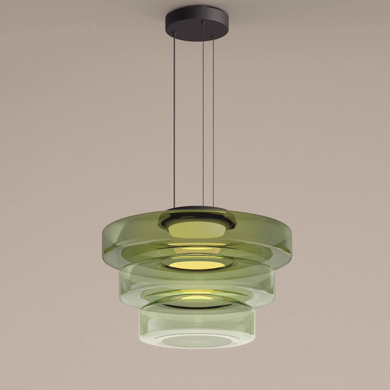 Jojo Glas-Pendelleuchte mit mehrstufigem Aufbau