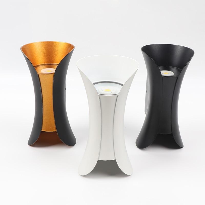 Ray Design Gebogene LED Außenwandleuchte Gold/Schwarz/Weiß Garten/Flur Metall