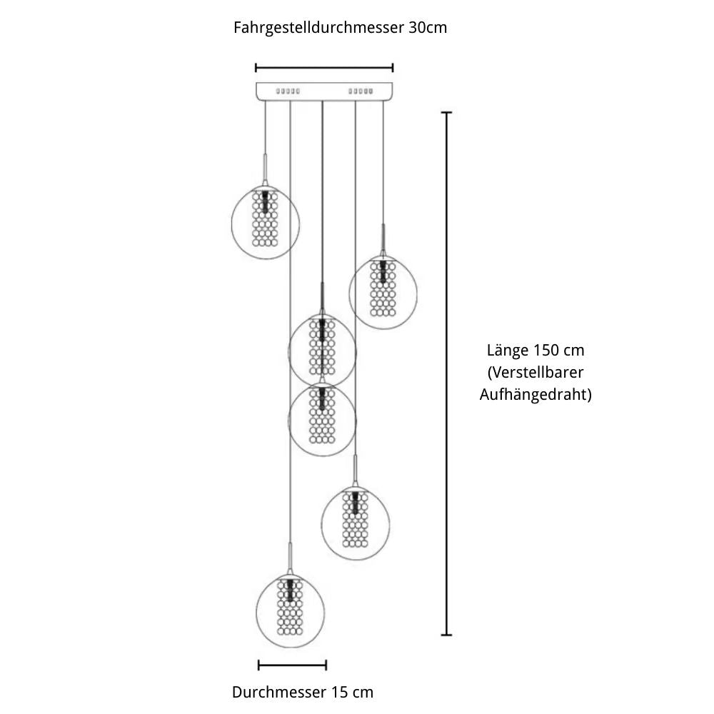 Juni luxuriöse Minimalistische Glas-Kristall Pendelleuchte