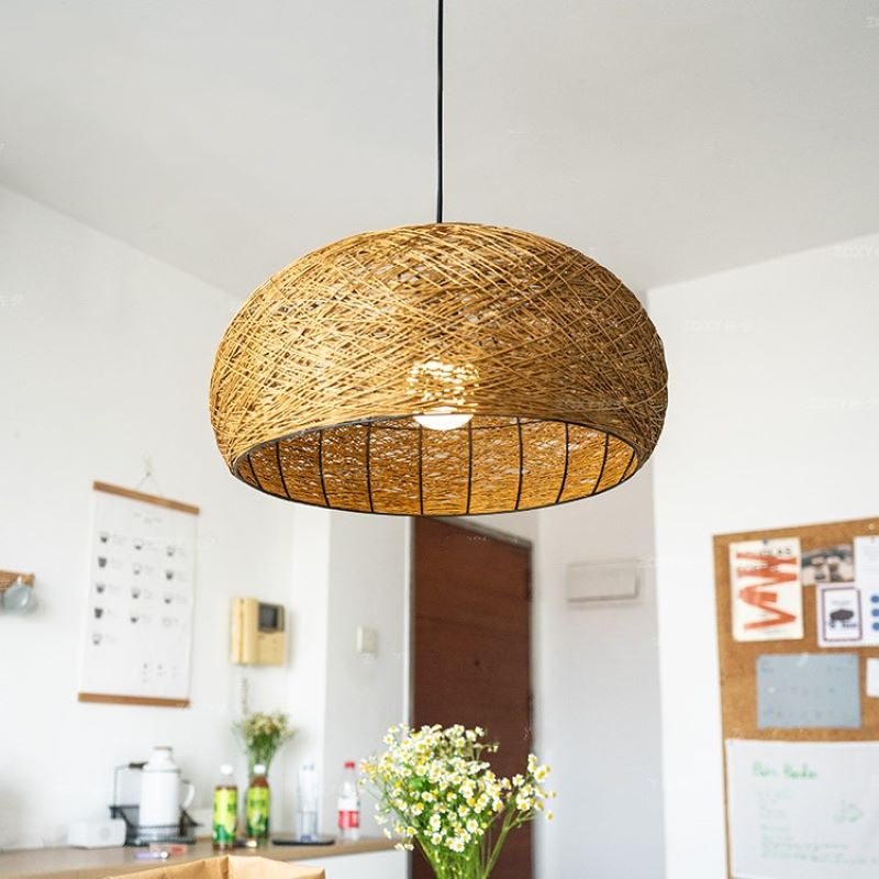 Ritta Design Nest Metall Rattan LED Pendelleuchte Esszimmer Schlafzimmer-Letslighting