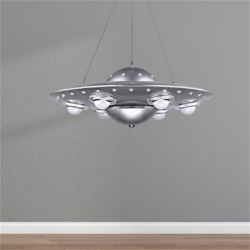 Silva Design UFO LED Pendelleuchte Silber Schlaf/Kinderzimmer Metall&Glas ∅ 50CM