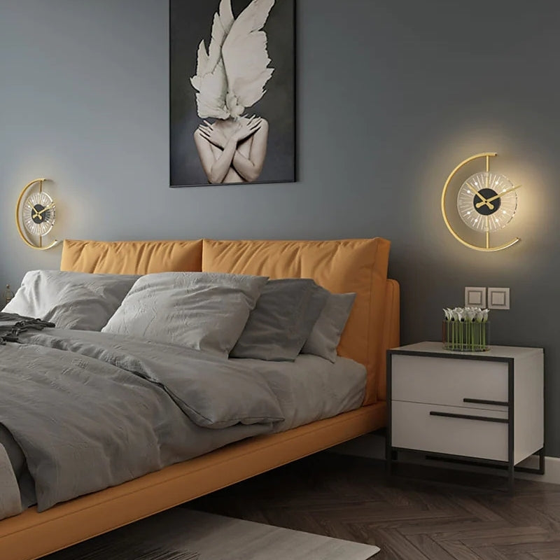 Arisha Kreativ Uhrendesign Modern Wandleuchte Schlafzimmer Metall/Acryl