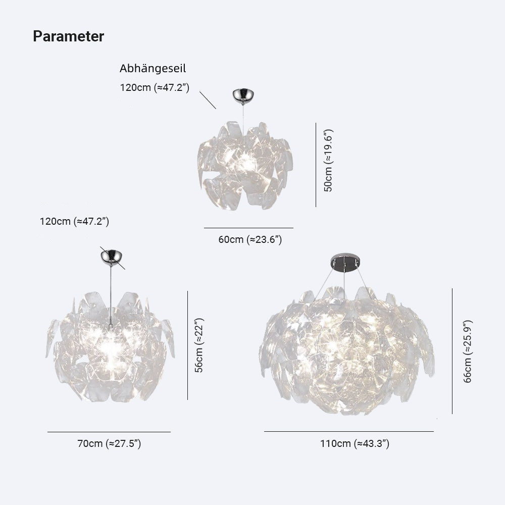 Arisha Design Blume LED Pendelleuchte Metall Acryl Wohnzimmer Schlafzimmer Esszimmer