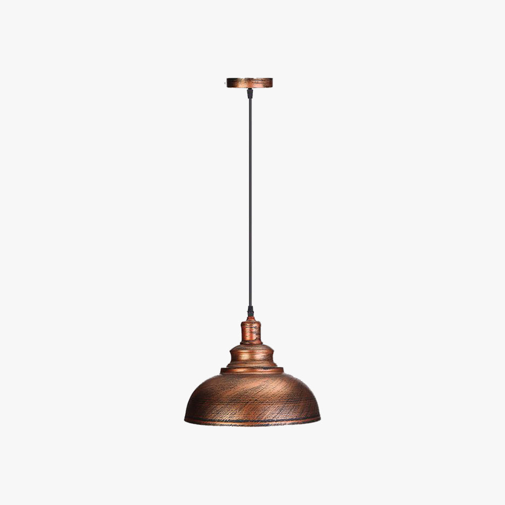 Kristy Industrial Pendelleuchte, Kuppel, Metall, Schwarz/Weiß/Kupfer/Grau, Schlafzimmer