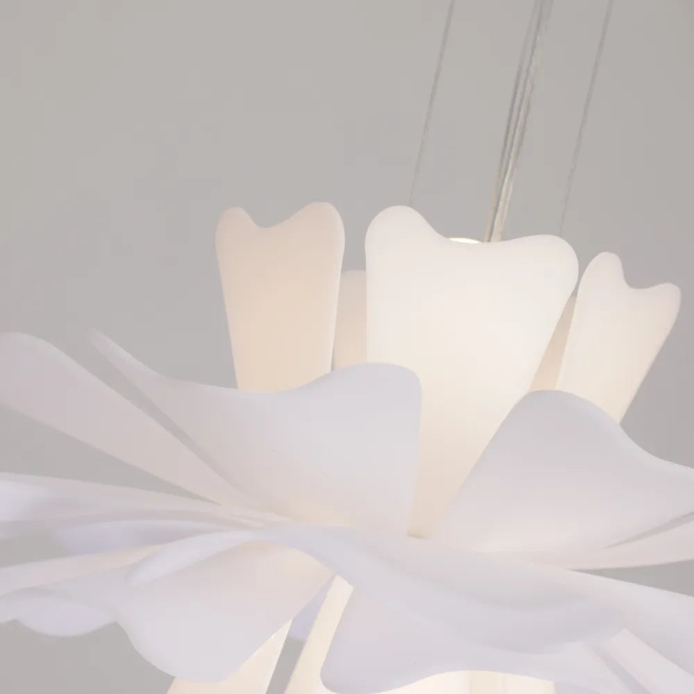 Aria Moderne Pendelleuchte Blumen Weiß, Metall/Acryl Esszimmer/Wohnzimmer