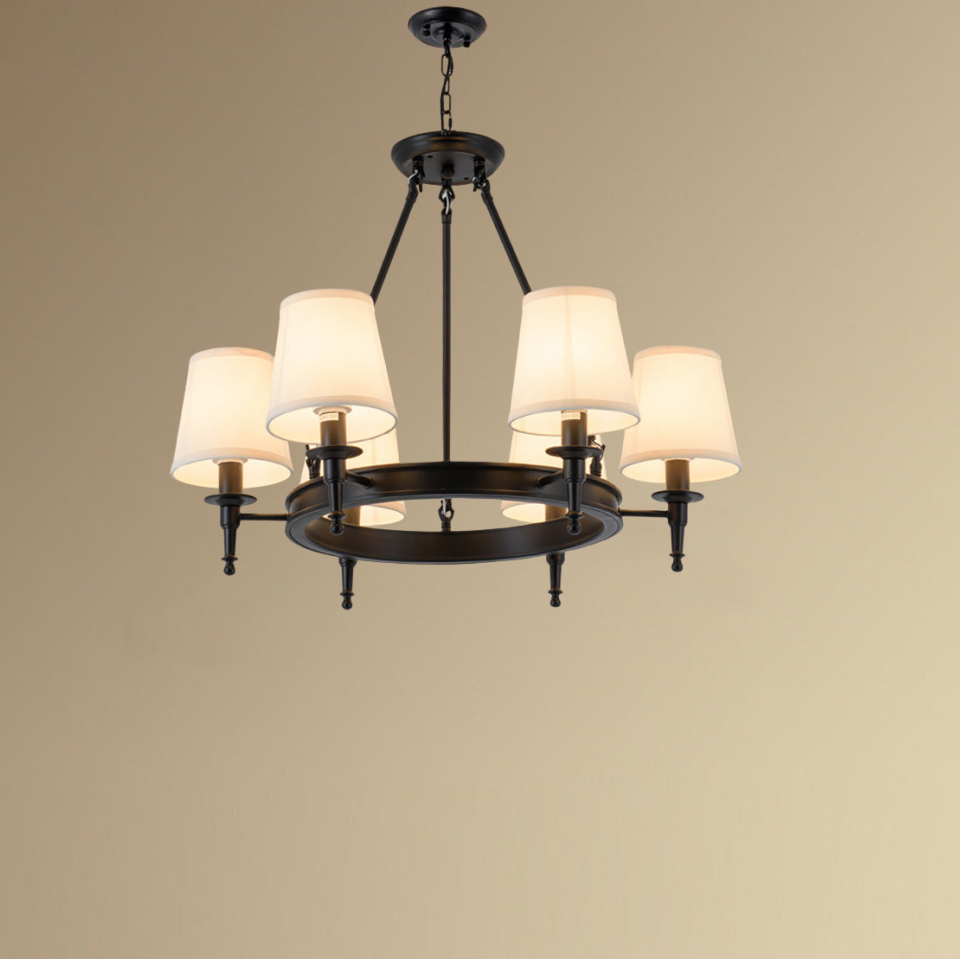 Silva Vintage LED Kronleuchter Schwarz Schlaf/Wohnzimmer Metall