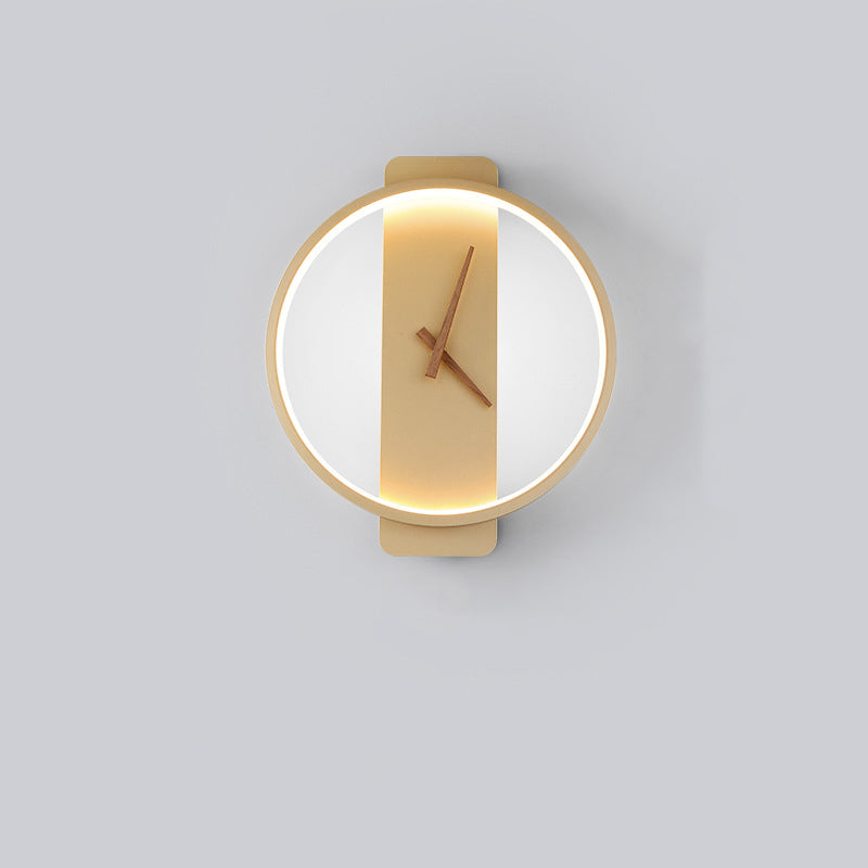 Valentina Arisha Square Clock Metall/Acryl Wandleuchte Gold Wohnzimmer