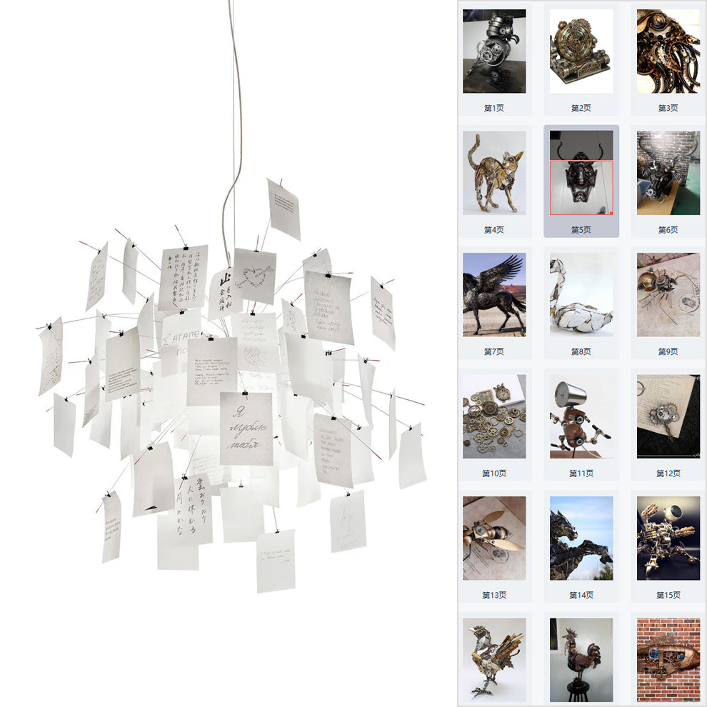 Ortheen Individual Creativity Paper Metal Chandelier - Letslighting