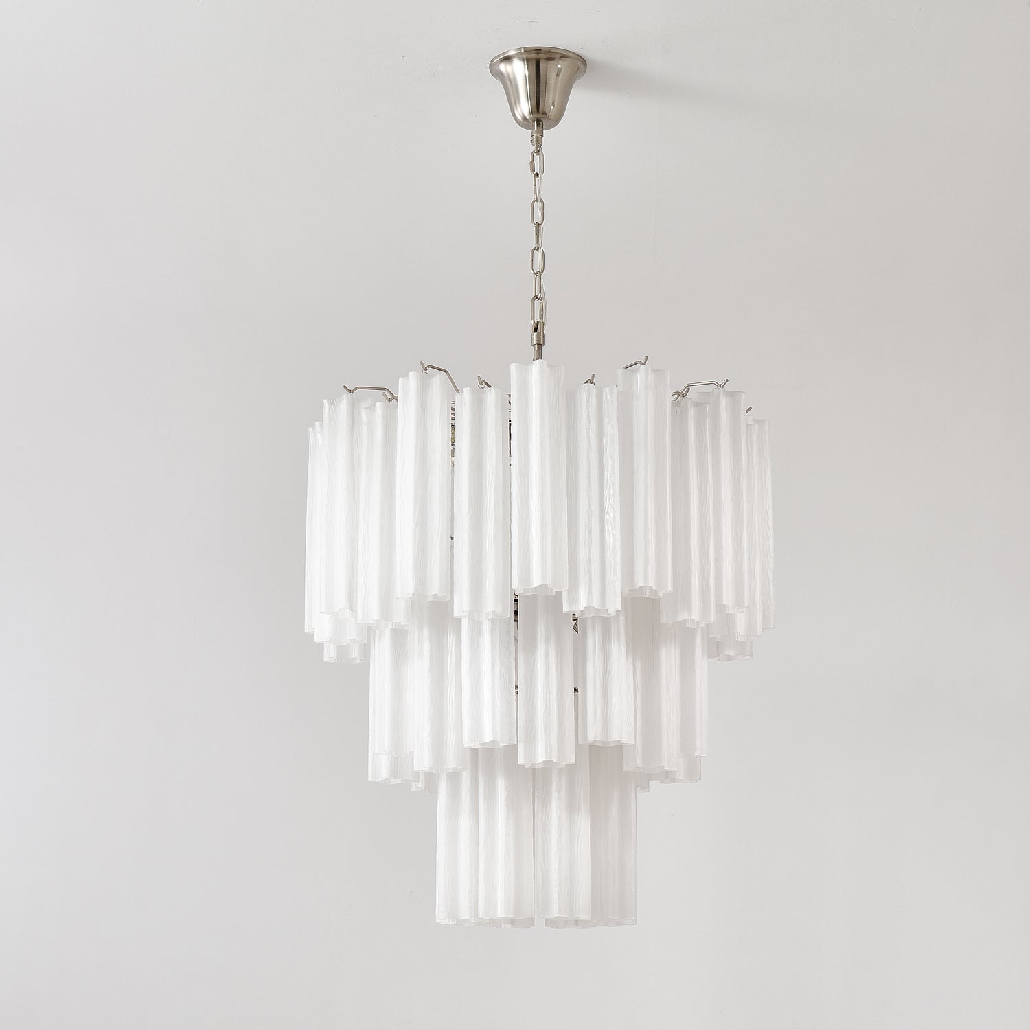 Aurora Chandelier Frosted Glass Tubes Layered Minimalist - Neutralighting