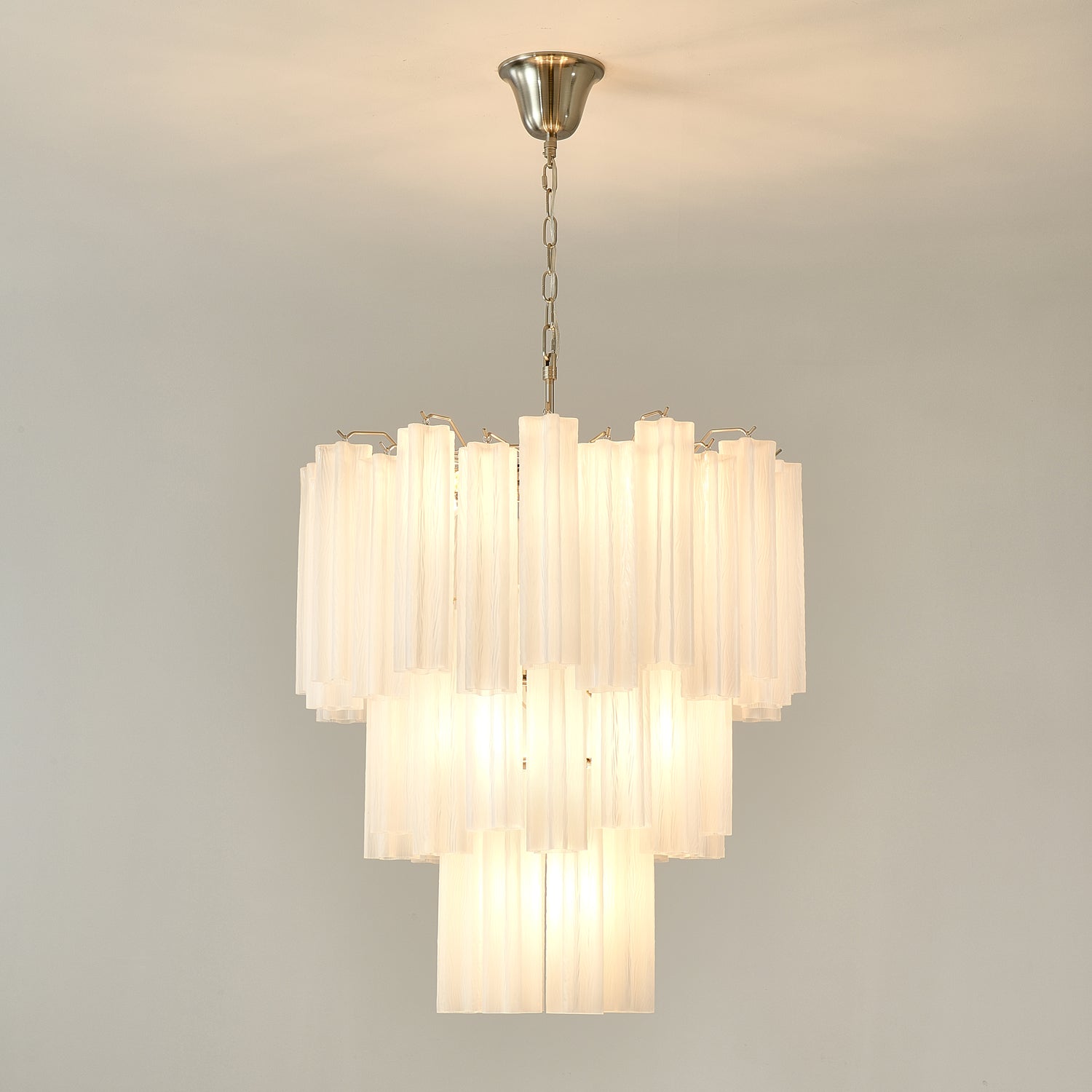Aurora Chandelier Frosted Glass Tubes Layered Minimalist - Neutralighting