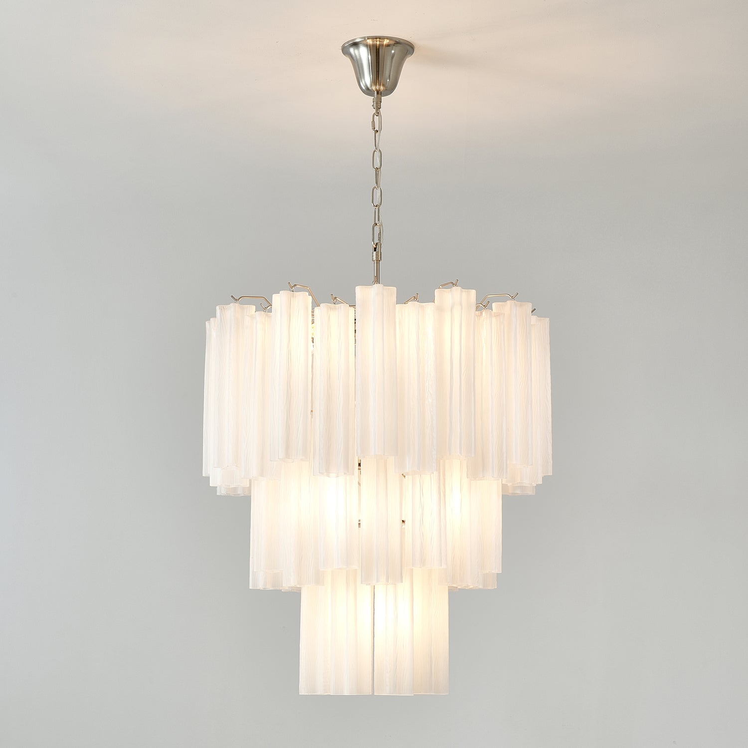Aurora Chandelier Frosted Glass Tubes Layered Minimalist - Neutralighting