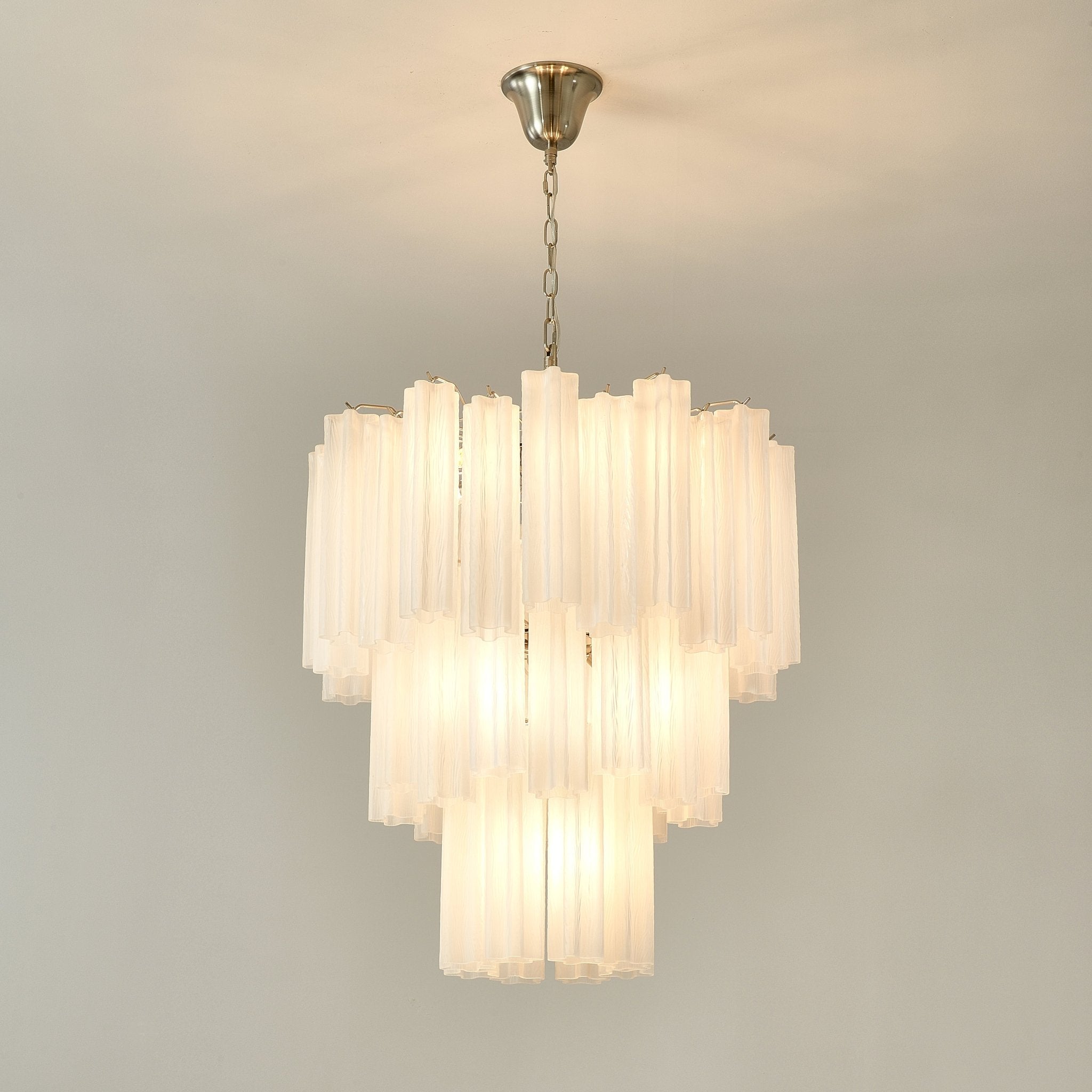 Aurora Chandelier Frosted Glass Tubes Layered Minimalist - Neutralighting