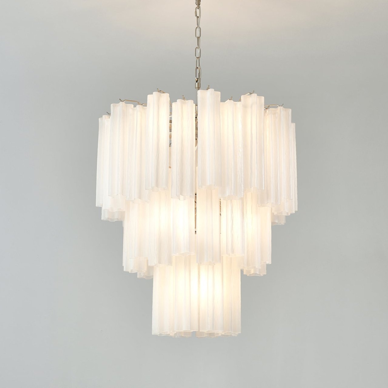 Aurora Chandelier Frosted Glass Tubes Layered Minimalist - Neutralighting