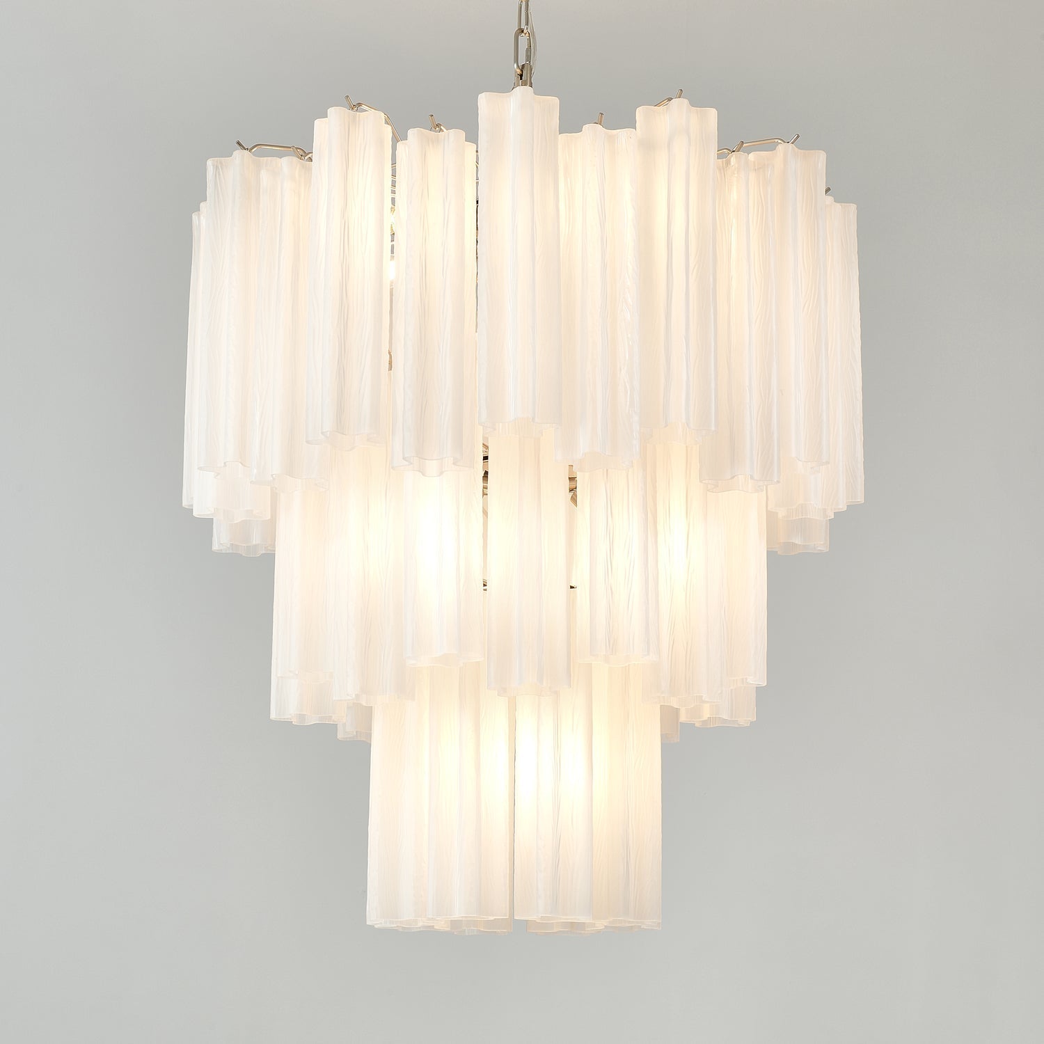 Aurora Chandelier Frosted Glass Tubes Layered Minimalist - Neutralighting