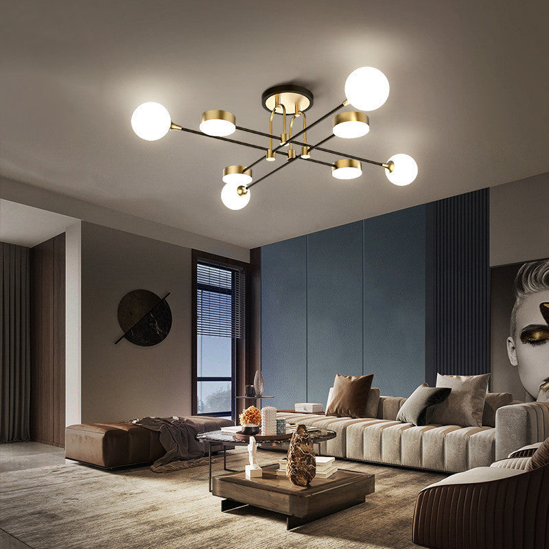 Valentina Modern LED Deckenleuchte Gold Schlafzimmer/Wohnzimmer Glas&Metall