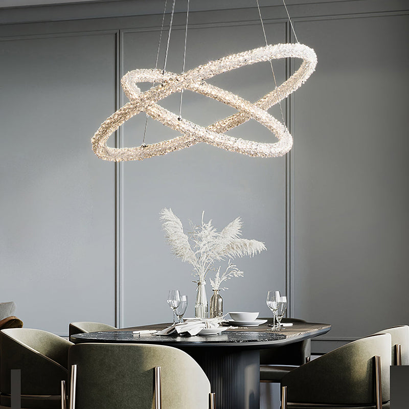 Kristy Design Rund LED Kronleuchter Metal Kristall Schlafzimmer Wohnzimmer
