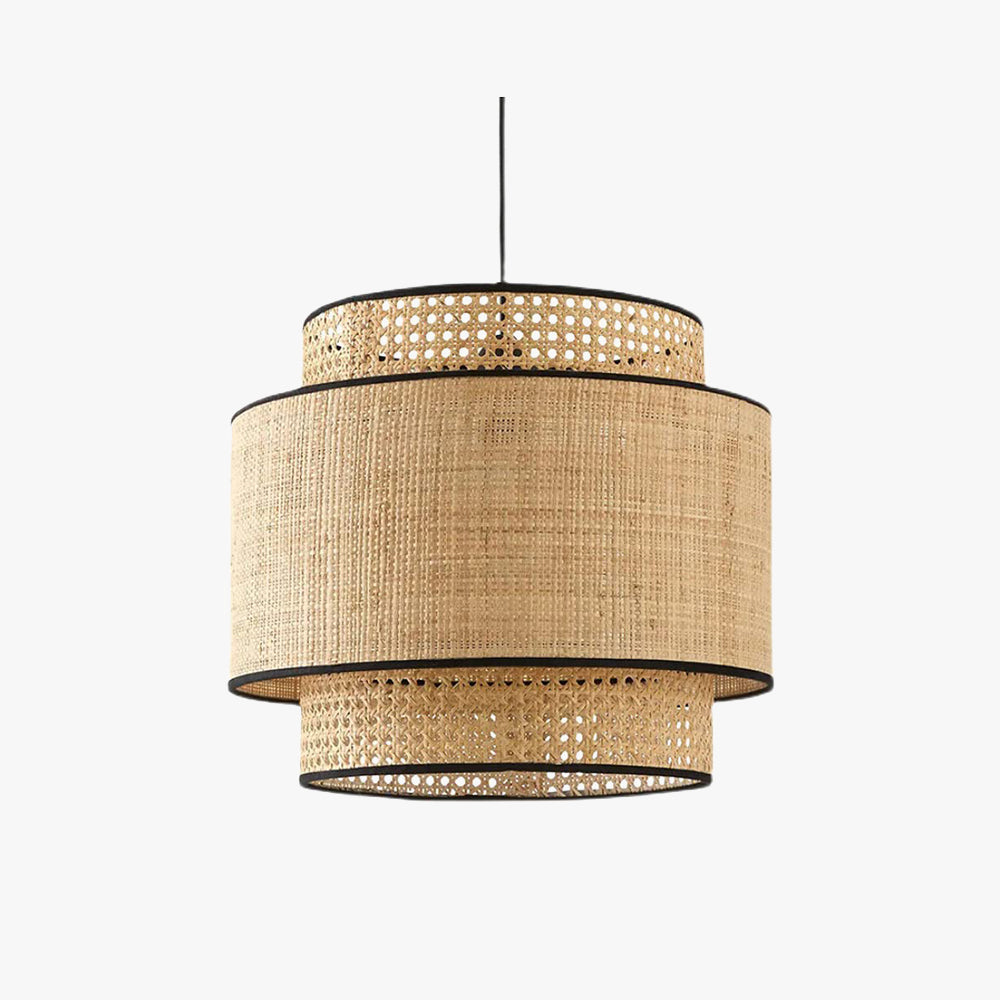 Ritta Design LED Pendelleuchte Holz Wohn/Schlaf/Esszimmer Rattan&Metall