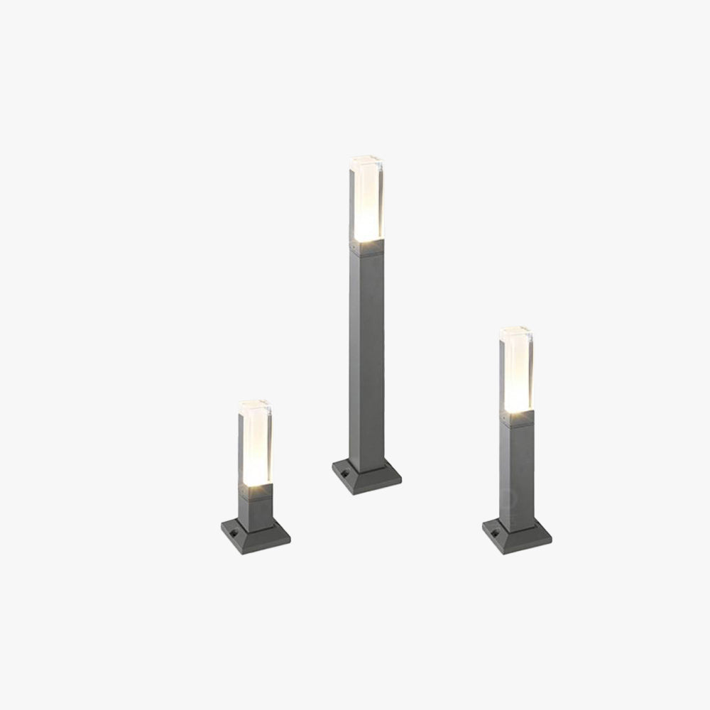 Ray Modern LED Außen-Wegeleuchte mit Sensor Schwarz Garten Aluminium Acryl