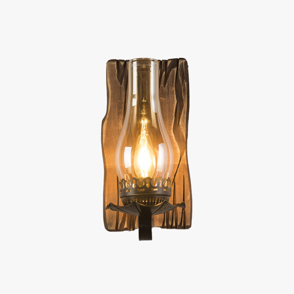 Epoch Vintage LED Wandleuchte Innen Wohnzimmer/Schlafzimmer Holz