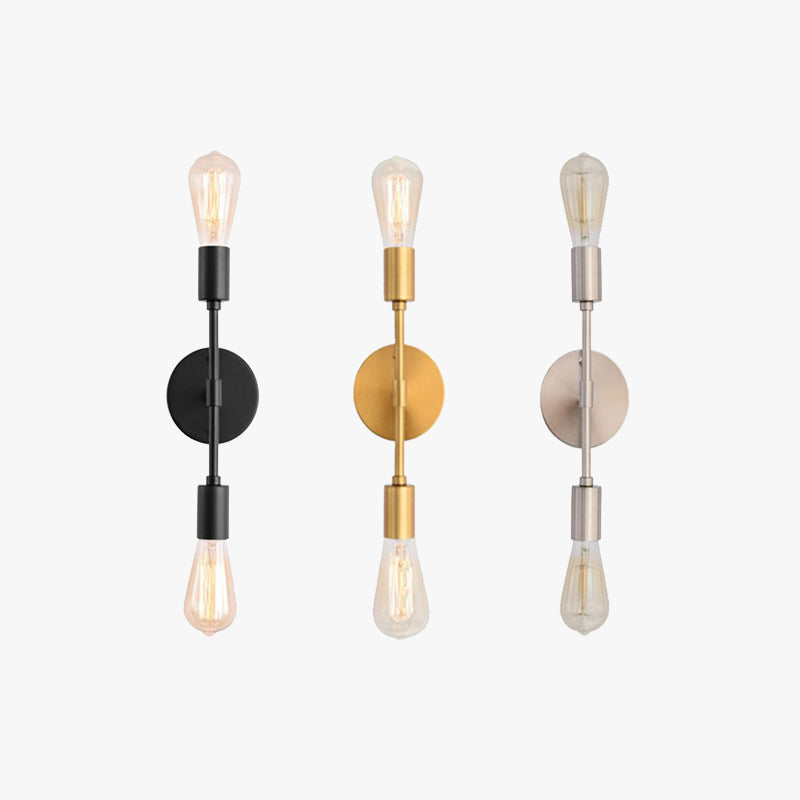 Silva Modern LED Wandleuchte Schwarz/Gold Wohnzimmer/Badezimmer