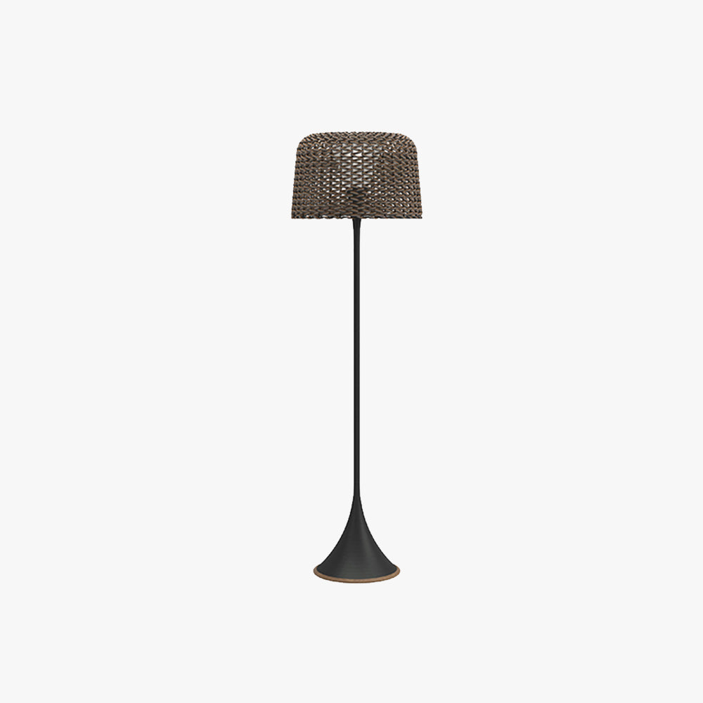 Ritta LED Outdoor Stehlampe Zylinder Modern, Schwarz/Weiß, Metall Rattan