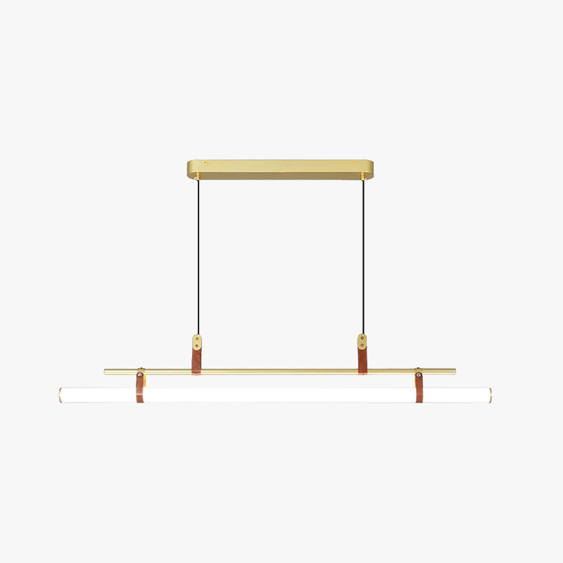 Arisha Modern Pendelleuchte Linear Esstisch, Schwarz Gold, Metall Acryl