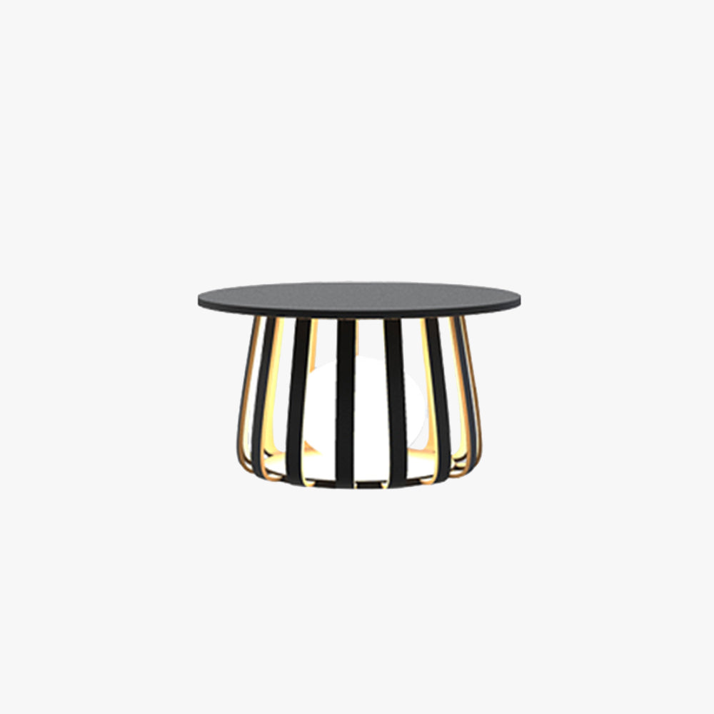 Ray Modern LED Außenstehleuchte mit Tisch Schwarz Garten Metall Solar 2 Stile
