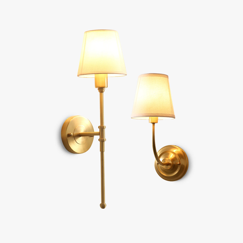 Silva Innen Gold Wandleuchte, 5 Stile Kupfer+Gewebe