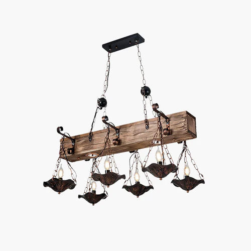 Epoch Industrielle LED Pendelleuchte Bronze Schlaf/Esszimmer Holz