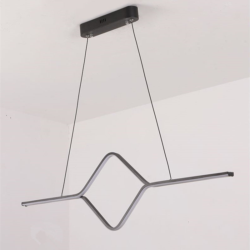 Arisha Pendelleuchten, Linear Quadrat, Schwarz/Gold, LED, Schlafzimmer