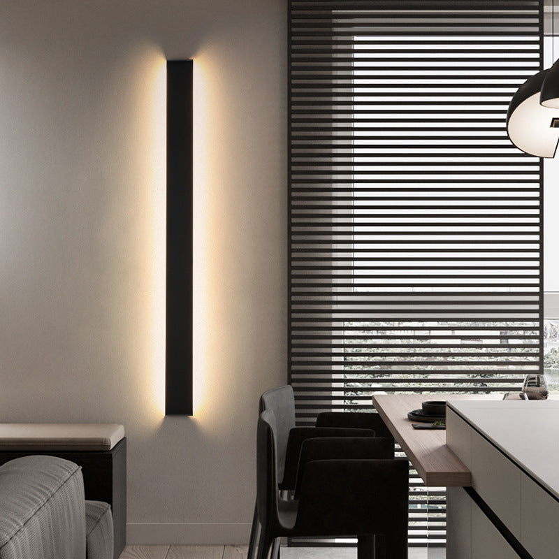 Arisha Minimalistische Wandleuchte, Schwarz/Weiß, Wohnzimmer, Metall