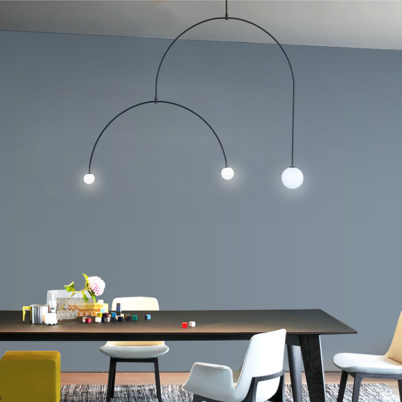 Avi Minimalistische LED Pendelleuchte Schlafzimmer Schwarz Glas