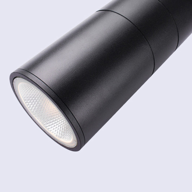 Ray Modern LED Wandleuchte Doppelkopf Zylinder Schwarz Außen Metall/Glas
