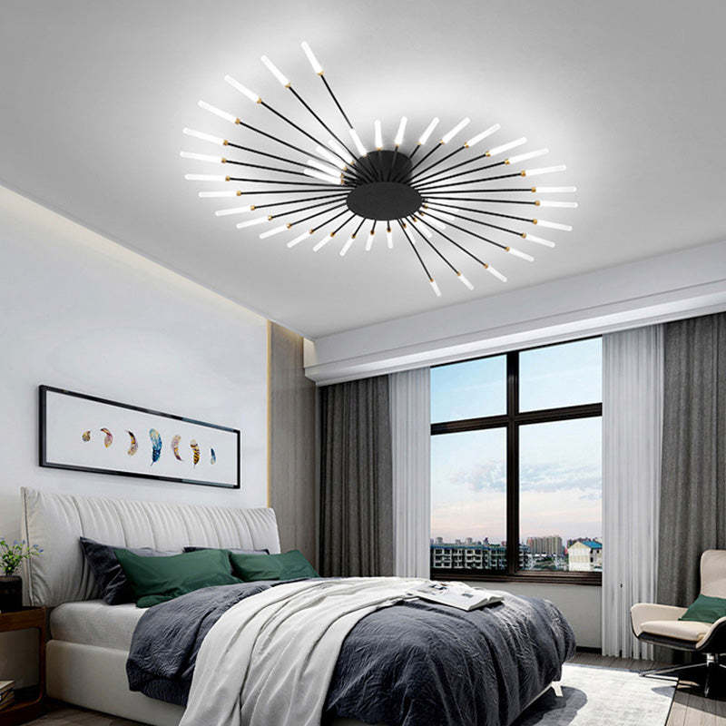 Lowry Industrial LED Deckenleuchte Schwarz/Gold Wohnzimmer Metall