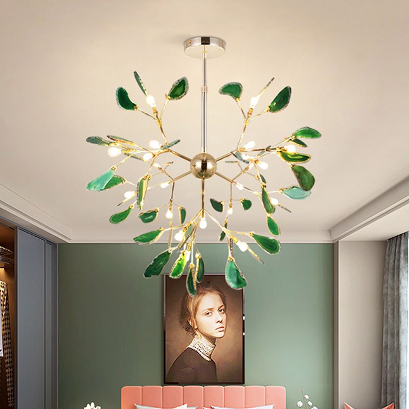 Aria Zeitgenoss Pendelleuchte Zweigform Schlafzimmer/Esszimmer Blau Metall