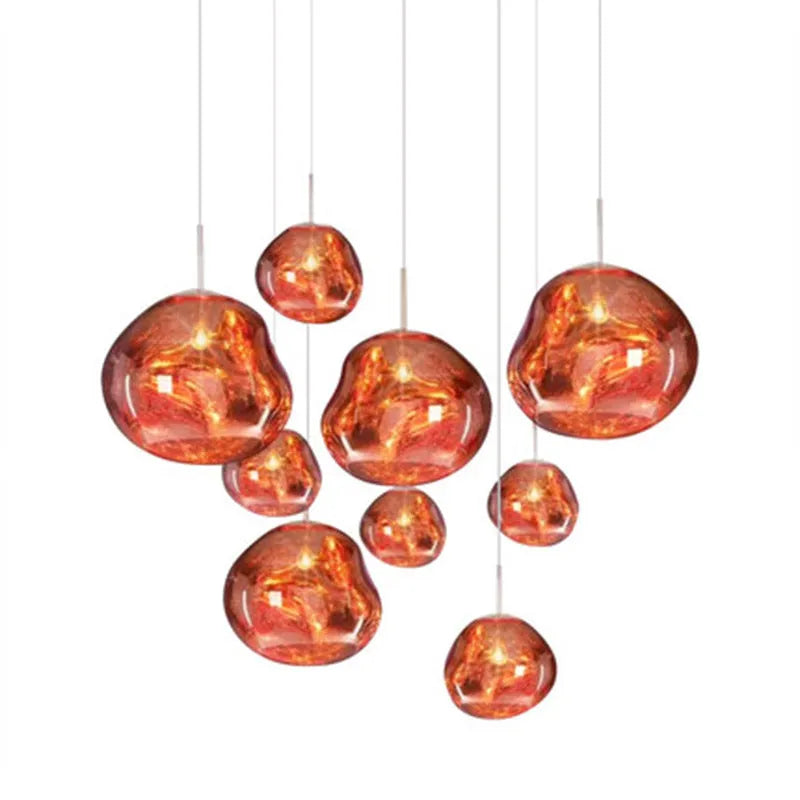 Valentina Melt Glas Pendelleuchte in Lavaoptik