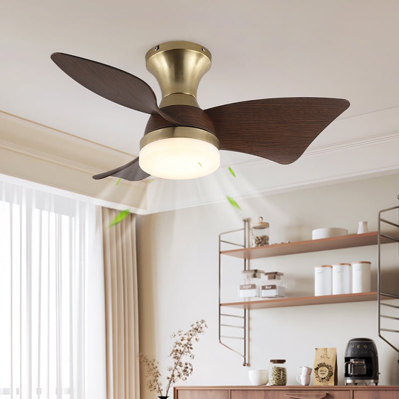 Aureon Moderner Deckenventilator mit Holzoptik und ausgefahrenen Flügeln